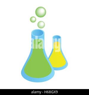Flasks with liquid isometric 3d icon Stock Vector