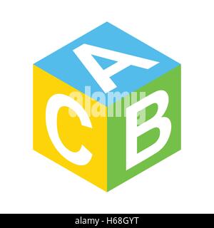 ABC block isometric 3d icon Stock Vector