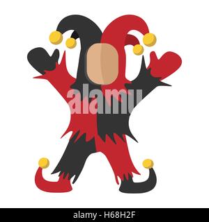 Medieval joker cartoon icon Stock Vector