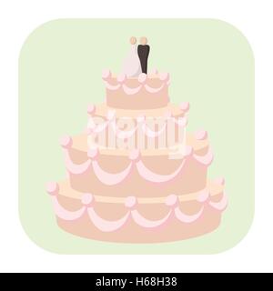 Wedding cake cartoon icon Stock Vector