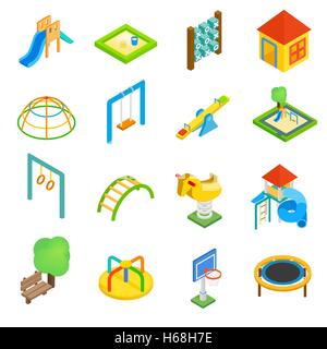 Playground isometric 3d icons Stock Vector