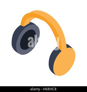 Headphones isometric 3d icon Stock Vector