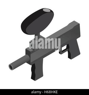 Paintball marker isometric 3d icon Stock Vector