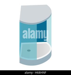 Shower cabin isometric 3d icon Stock Vector