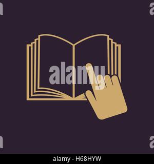 The open book icon. Manual and tutorial, instruction symbol. Flat Stock Vector