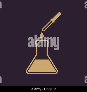 The chemistry icon. Test and analysis, genetics, laboratory, biology symbol. Flat Stock Vector