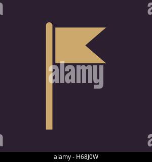 The flag icon. Mark and navigation symbol. Flat Vector illustration ...