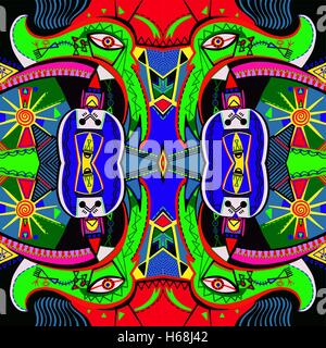 original seamless square composition with abstract painting Stock Vector