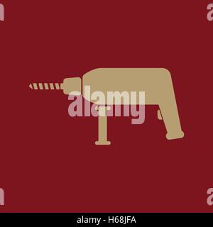 The drill icon. Perforator symbol. Flat Stock Vector