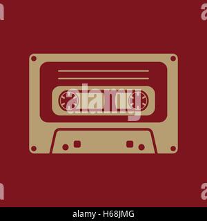 The tape icon. Cassette symbol. Flat Stock Vector