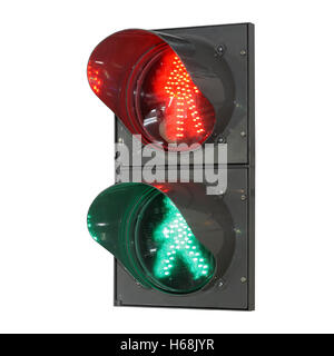 Traffic light for pedestrians isolated on a white background Stock Photo