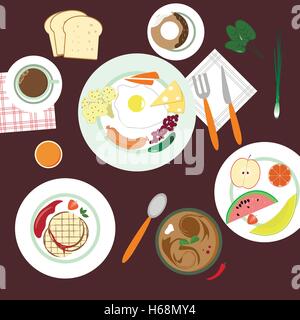 Illustration of breakfast in flat style set Stock Vector Image & Art ...