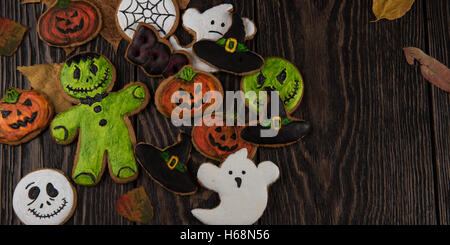 Homemade delicious ginger biscuits for Halloween Stock Photo