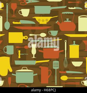 Kitchen items seamless pattern Stock Vector