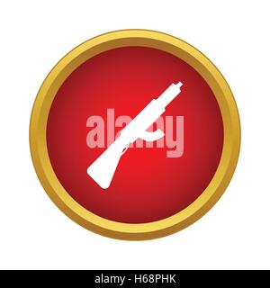 Assault rifle with silencer icon, simple style Stock Vector
