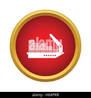 Cargo ship icon in simple style Stock Vector