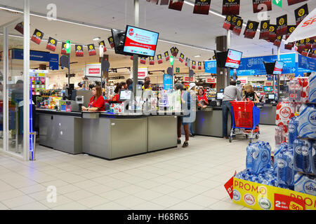 MALMEDY, BELGIUM - MAY 2016: Interior Of A Carrefour Hypermarket, A French  Multinational Retailer, And Large Hypermarket Chain. Stock Photo, Picture  and Royalty Free Image. Image 63408381.