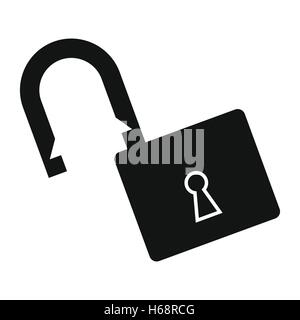 Open lock black simple icon Stock Vector