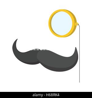Mustache and pince-nezcartoon icon Stock Vector