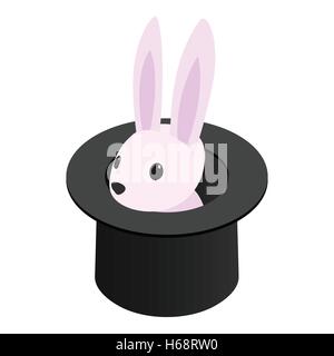 Rabbit appearing from a top magic hat Stock Vector