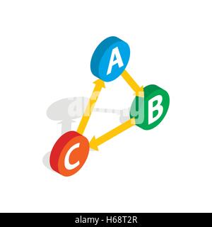 ABC button icon, isometric 3d style Stock Vector