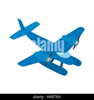 Blue small plane icon, isometric 3d style Stock Vector