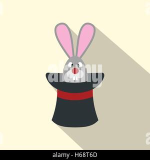 Rabbit appearing from a top magic hat Stock Vector