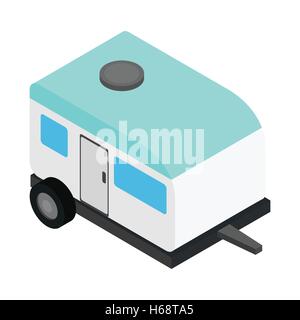 Camping trailer 3d isometric icon Stock Vector