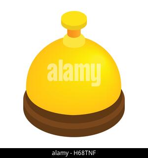 Reception bell isometric 3d icon Stock Vector