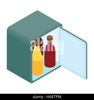 Mini fridge isometric 3d icon Stock Vector