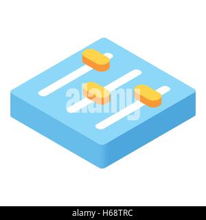 Equalizer button isometric 3d icon Stock Vector