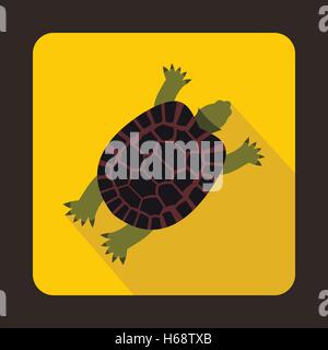 Turtle icon in flat style Stock Vector