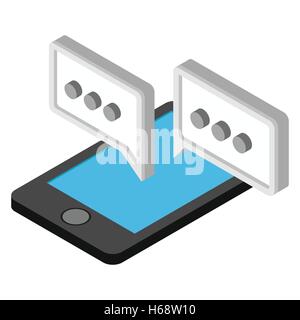 Mobile chatting isometric 3d icon Stock Vector