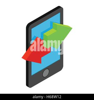 Incoming and outgoing calls isometric 3d icon Stock Vector