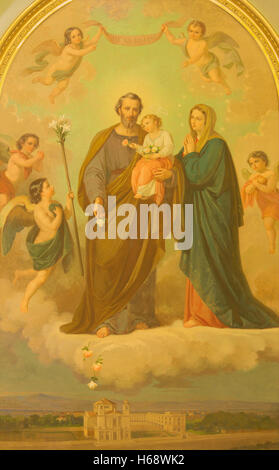 ROME, ITALY - MARCH 10, 2016: The painting of Holy Family in church Basilica di Santa Maria Ausiliatrice Stock Photo