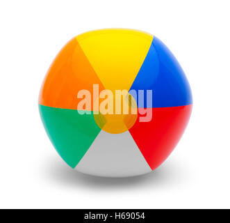 Plastic Toy Beach Ball Isolated on White Background. Stock Photo