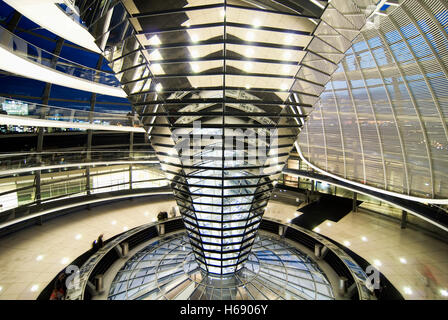 Glass dome of the Reichtstag building, Berlin Stock Photo