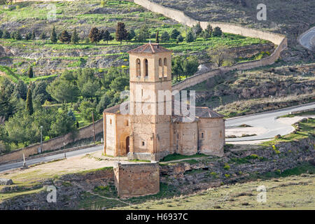 Segovia - The romanesque church Iglesia de la Vera Cruz Stock Photo