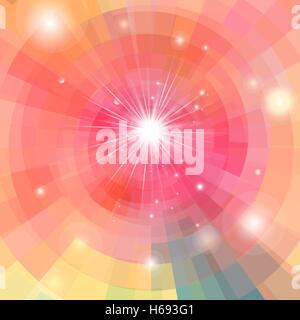 Abstract bright colorful kaleidoscope background with luminous stars Stock Vector