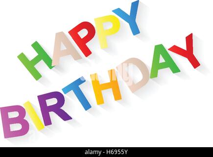 Happy birthday text on a white background. Stock Vector