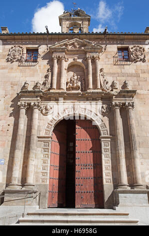 SALAMANCA, SPAIN, APRIL - 17, 2016: The renaissance - baroqua (plateresque) portal of church Iglesia de San Marin (1586). Stock Photo