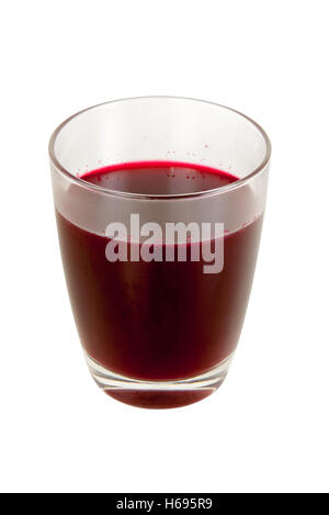 Fresh beet root fruit juice in drink glass isolated on white background objects with clipping paths Stock Photo