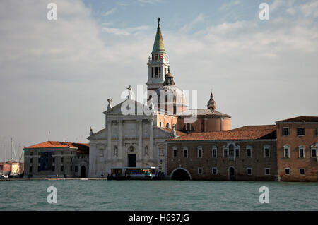 San Gorgio Maggiore island facing Venice with its basilica prominent Stock Photo