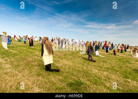 Hei People.  A public art installation in Kent. Stock Photo