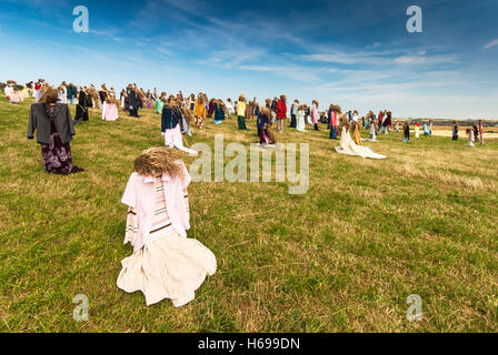 Hei People.  A public art installation in Kent. Stock Photo