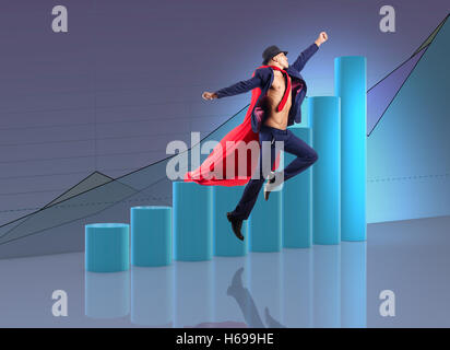 Man in red cover in business concept Stock Photo
