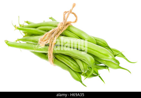 Beautiful fresh young pods of kidney beans isolated on white background Stock Photo