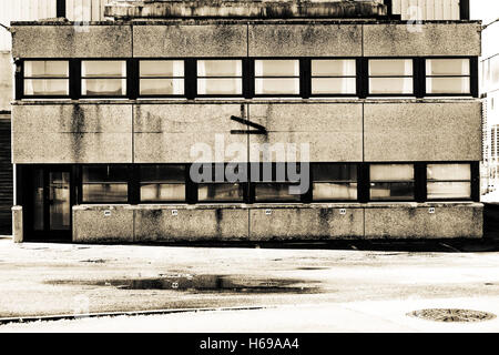 Old Empty Derelict Office Accommodation Building in an Urban Landscape Stock Photo