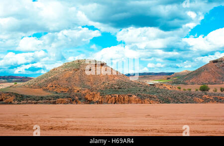 Ultisols, commonly known as red clay soils are very common in highland areas of Spain Stock Photo