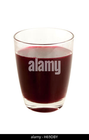 Fresh beet root fruit juice in drink glass isolated on white background objects with clipping paths Stock Photo